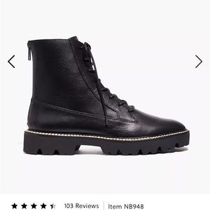 NWT lace up lugsole boots leather size 7